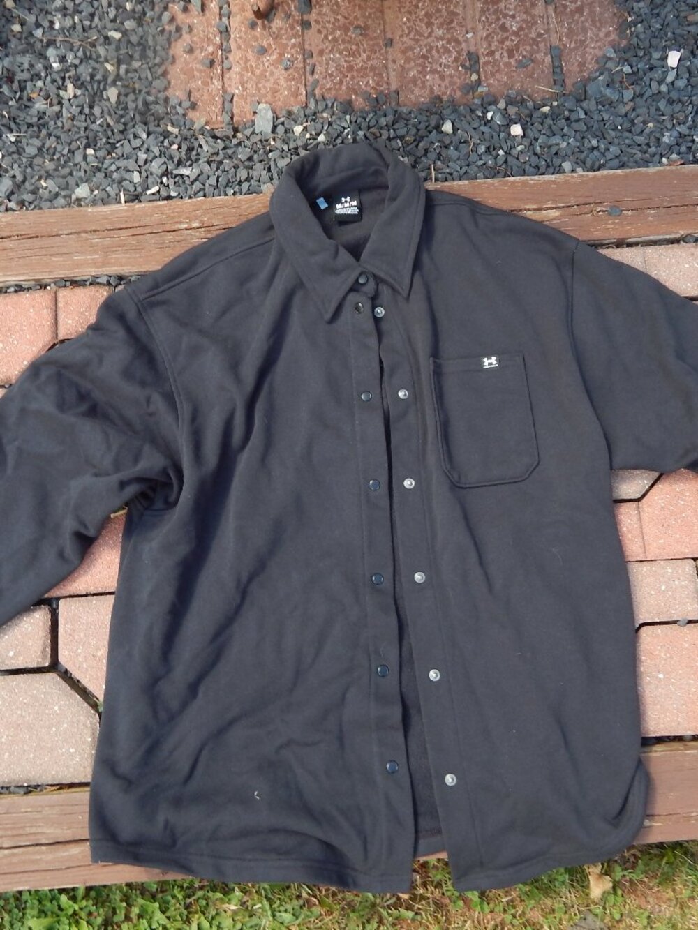 Under Armour Black Mens Snap Front Shirt Jacket Size Medium